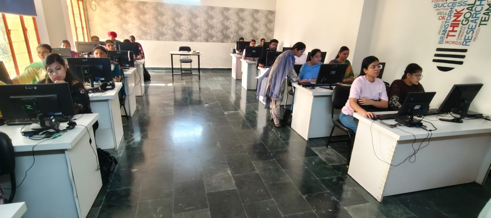 College students working in the computer laboratory